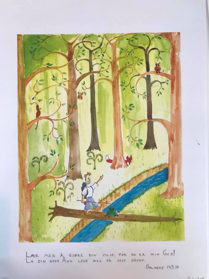 Bilde av Erlings tegning av en skog