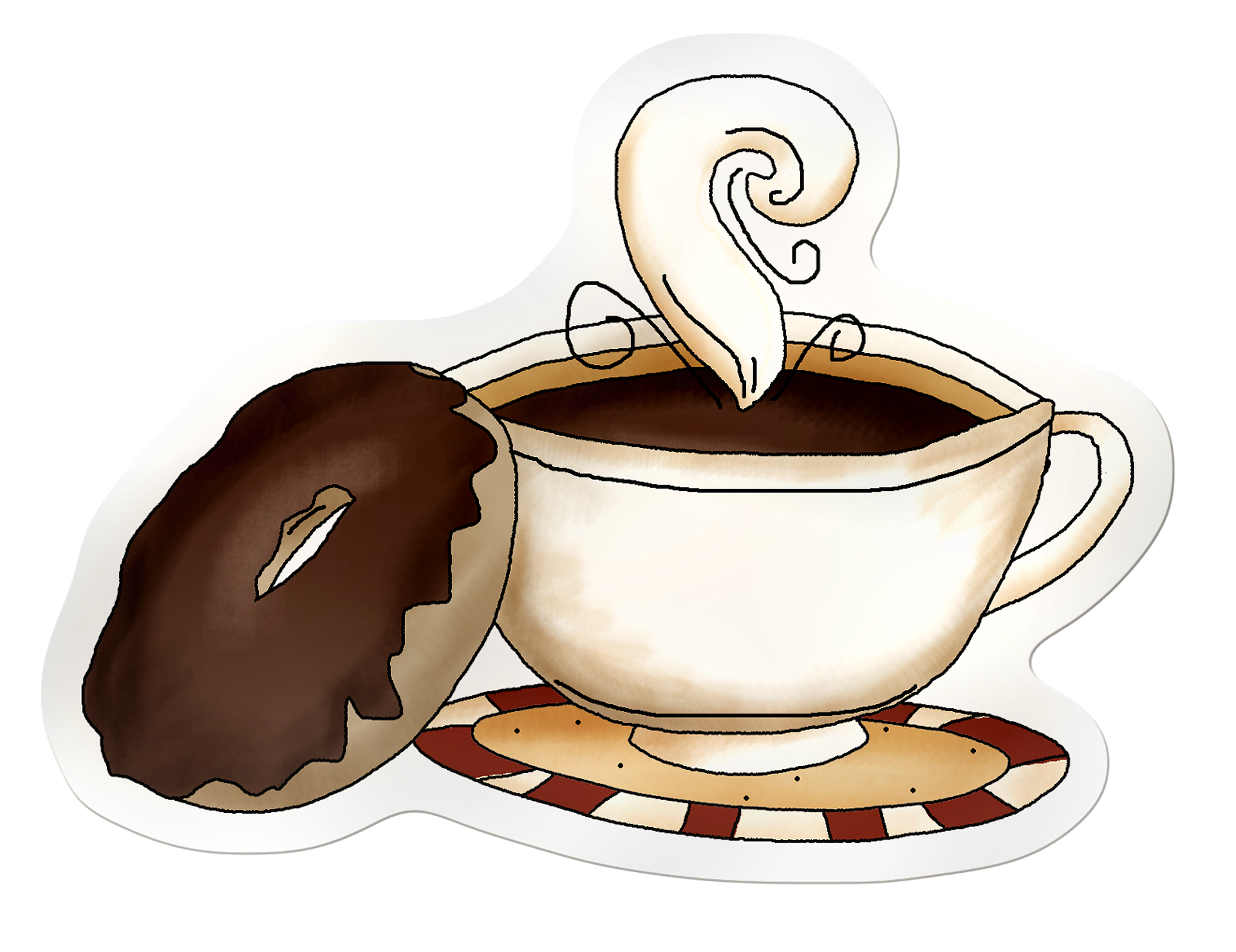 bilde av en kaffekopp og en donut