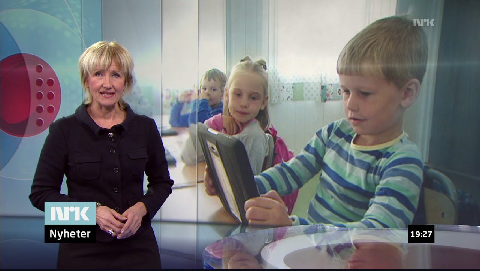 Skjermdump av Dagsrevy-innslag om iPad på Moe skole.