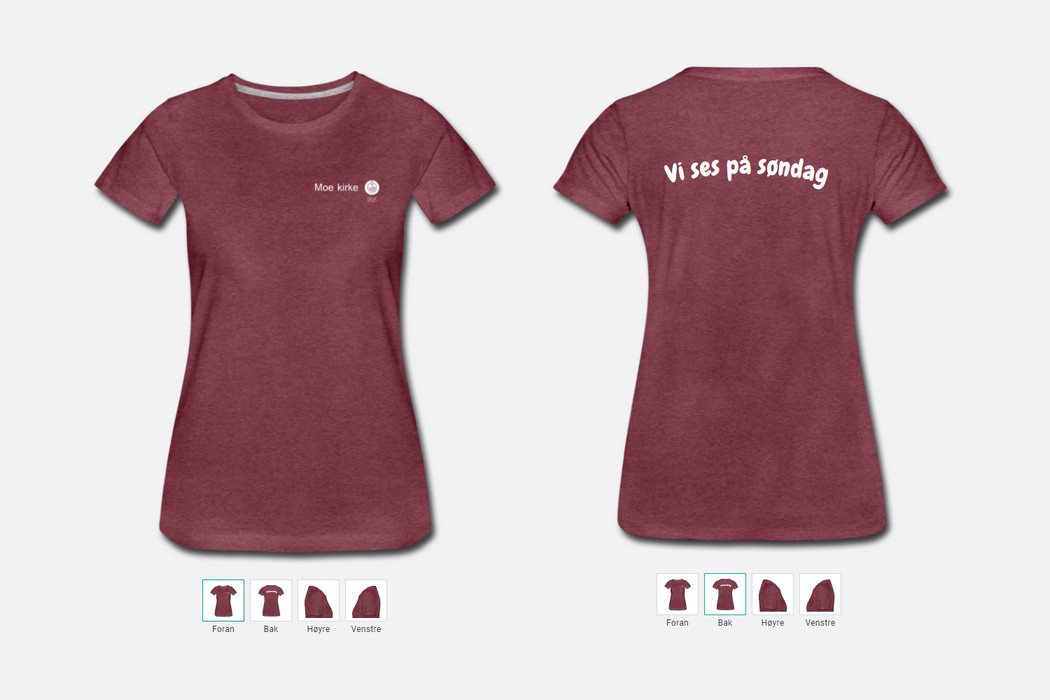 Skjermdump fra spreadshirt.no