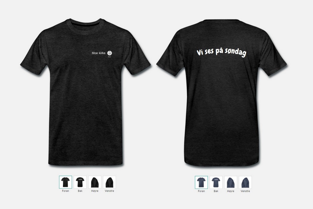 Skjermdump fra spreadshirt.no