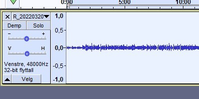 Skjermdump fra Audacity