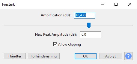Skjermdump fra Audacity