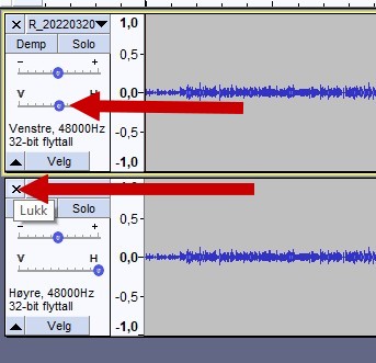 Skjermdump fra Audacity