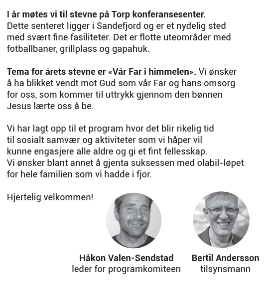 2023 Stevnet hilsen fra TM og leder