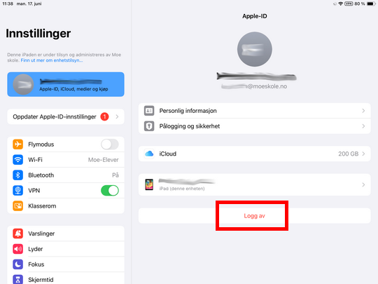 Skjermdump fra iPad.
