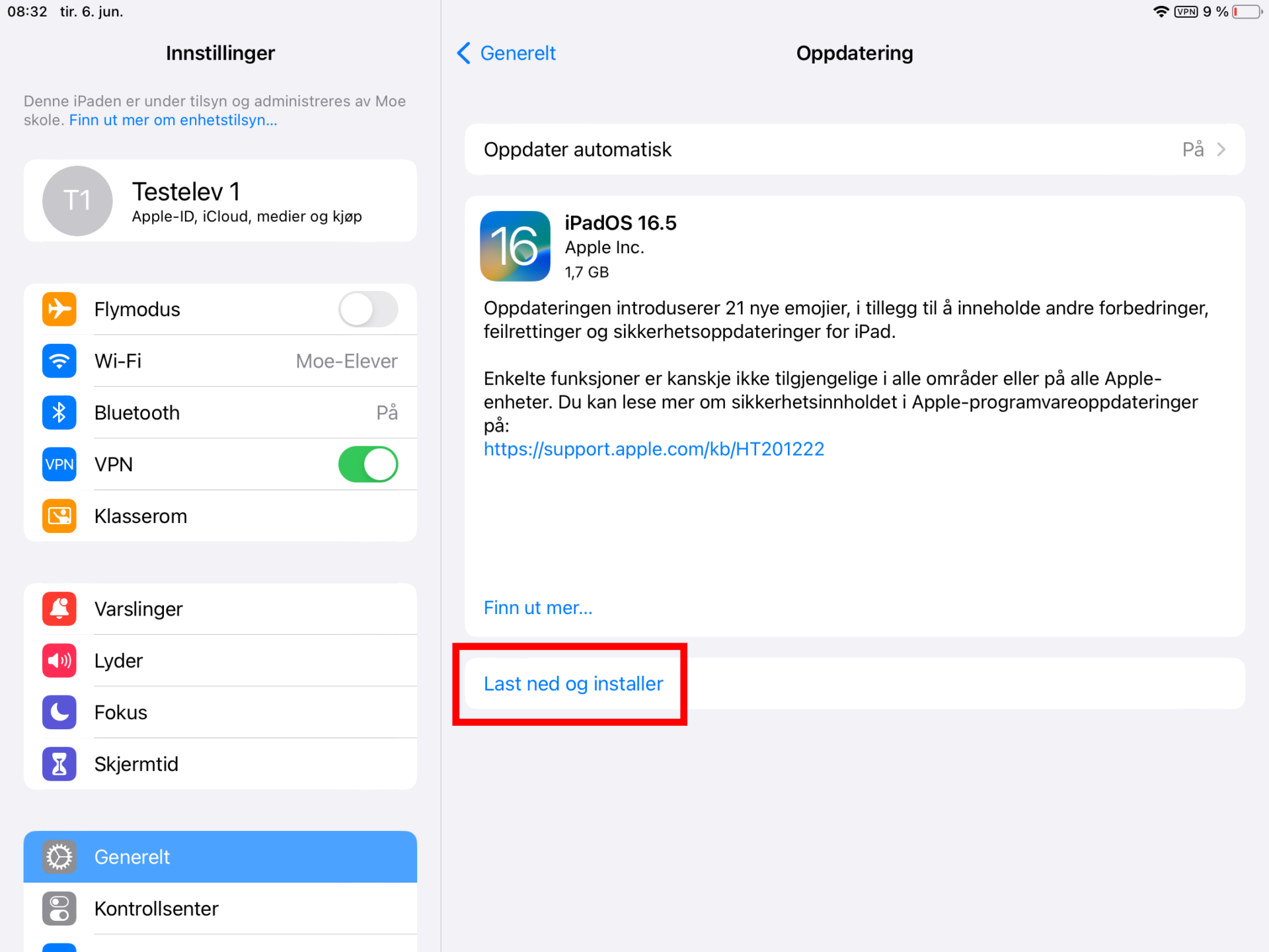 Oppdater iOS 2b