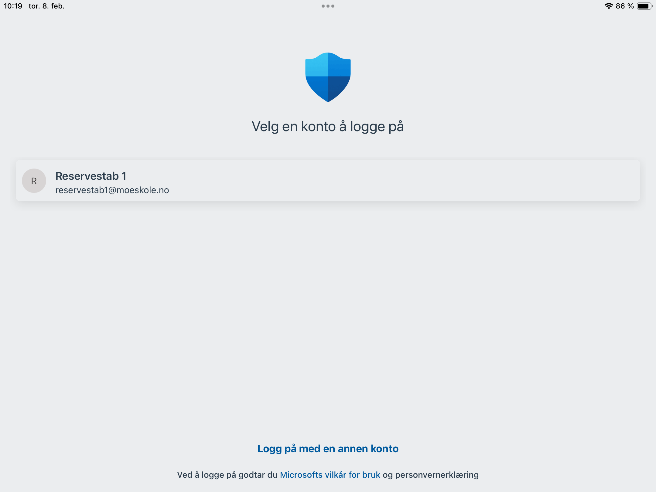 Skjermdump fra iPad.