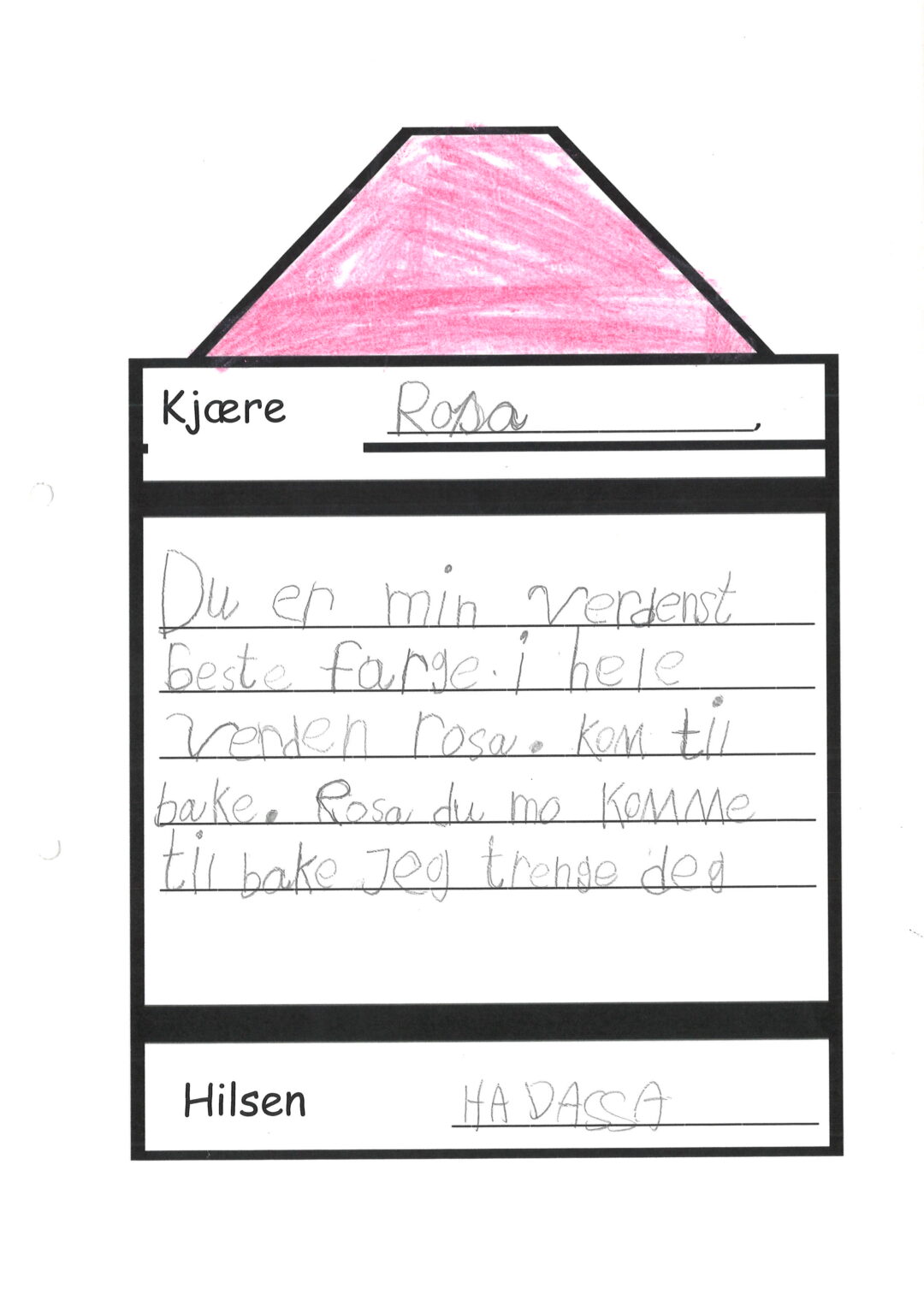Bilde av skriveglede-tegning - rosa.