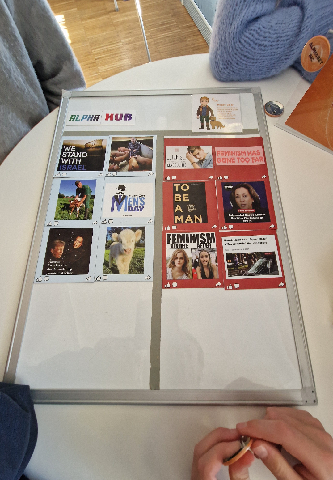 Bilde av 9. klasses forslag til navn på nye sosiale medieplattformer.