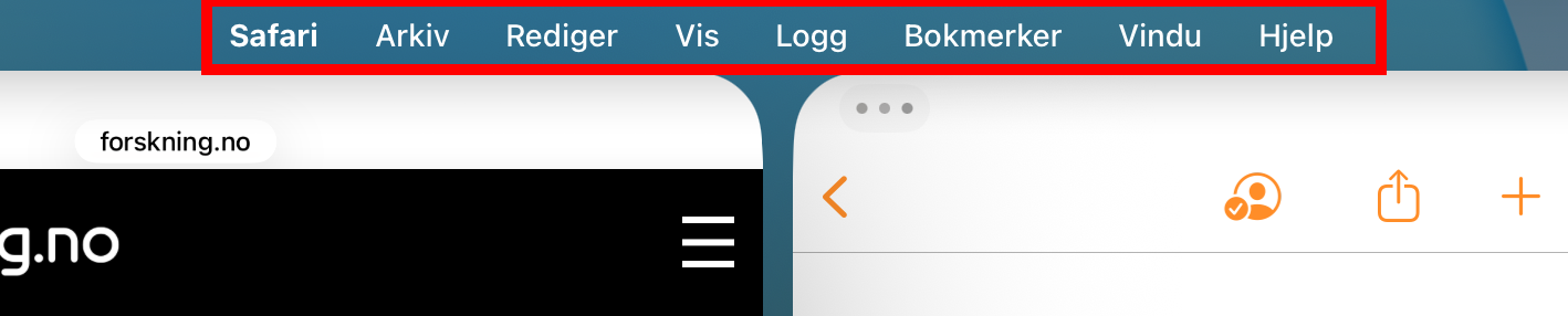 Skjermdump fra iOS 26