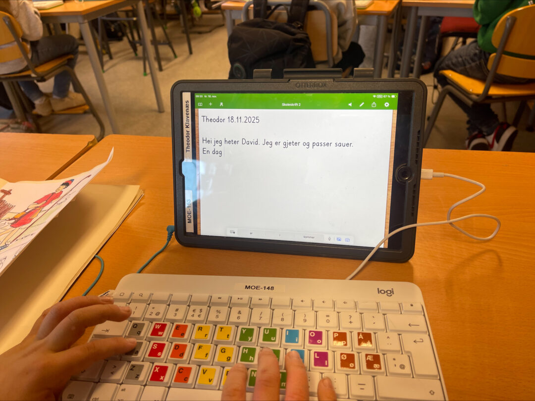 Bilde av tekst på iPad, om David.