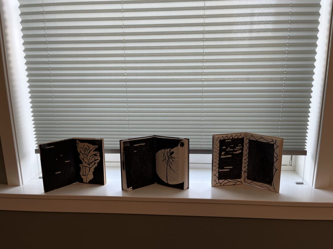 Bilde av dikt-bøker som 6. klasse har laget.